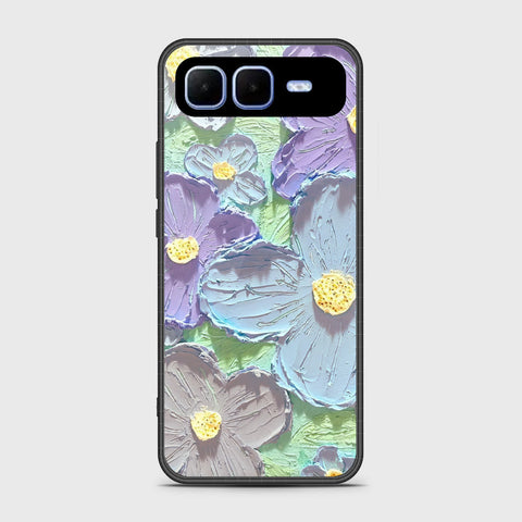 Infinix Smart 10 Plus- Floral Series - Design 1 - Purple & Aqua - HQ Premium Shine Durable Shatterproof Case