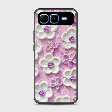 Infinix Smart 10 Plus- Floral Series - Design 4 - Purple & White - HQ Premium Shine Durable Shatterproof Case