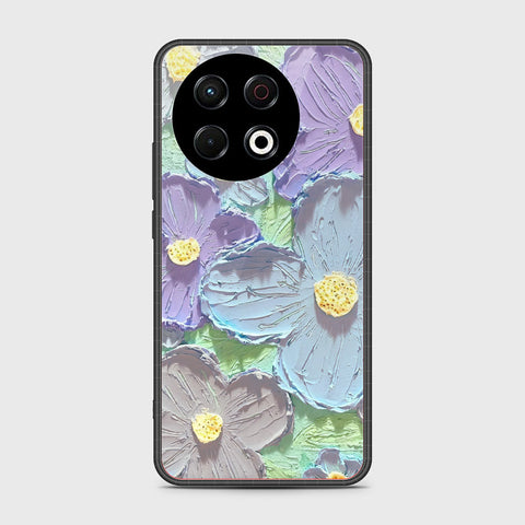Tecno Spark 30 Pro Cover - Floral Series - Design 1 - Purple & Aqua - HQ Premium Shine Durable Shatterproof Case