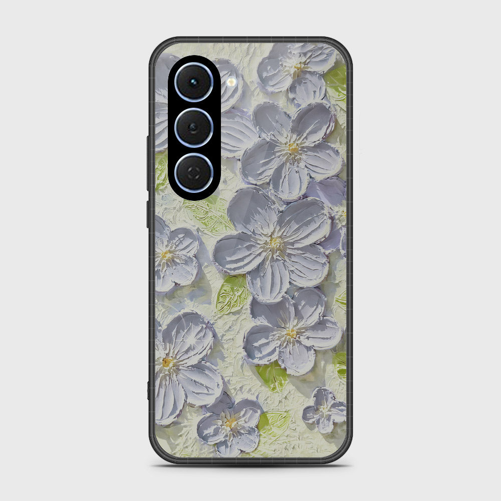 Tecno Spark 40 Pro Cover - Floral Series - Design 12 - Grey & Green - HQ Ultra Shine Premium Infinity Glass Soft Silicon Borders Case