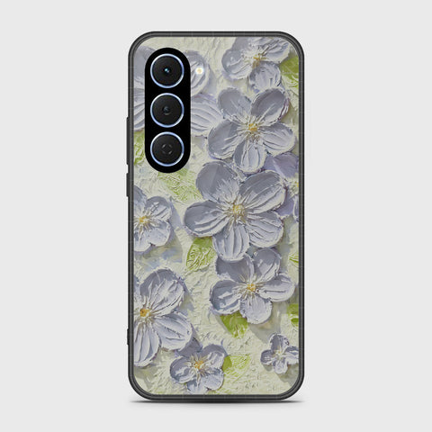 Tecno Spark 40 Pro Cover - Floral Series - Design 12 - Grey & Green - HQ Ultra Shine Premium Infinity Glass Soft Silicon Borders Case