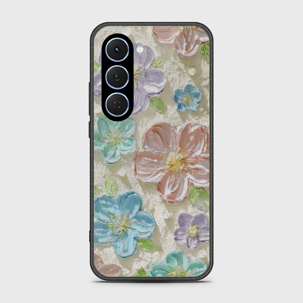 Tecno Spark 40 Pro Cover - Floral Series - Design 14 - Blue & Purple - HQ Ultra Shine Premium Infinity Glass Soft Silicon Borders Case