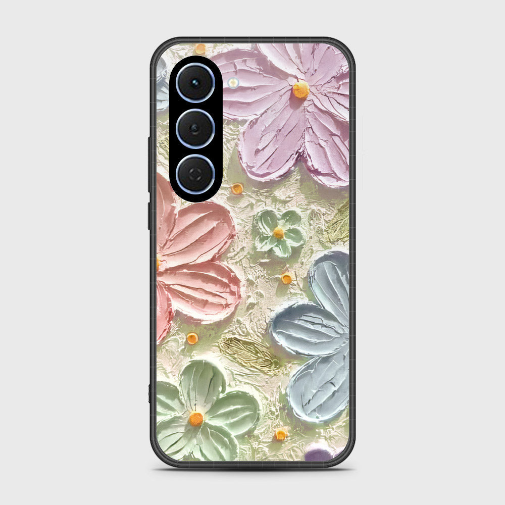 Tecno Spark 40 Pro Cover - Floral Series - Design 15 - Blue & Green - HQ Ultra Shine Premium Infinity Glass Soft Silicon Borders Case