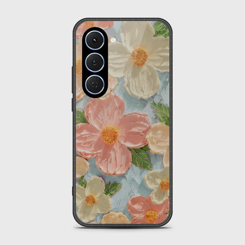 Tecno Spark 40 Pro Cover - Floral Series - Design 16 - Cyan & Pink - HQ Ultra Shine Premium Infinity Glass Soft Silicon Borders Case