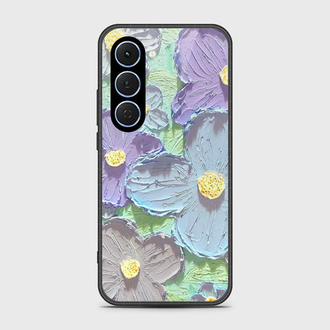 Tecno Spark 40 Pro Cover - Floral Series - Design 1 - Purple & Aqua - HQ Ultra Shine Premium Infinity Glass Soft Silicon Borders Case