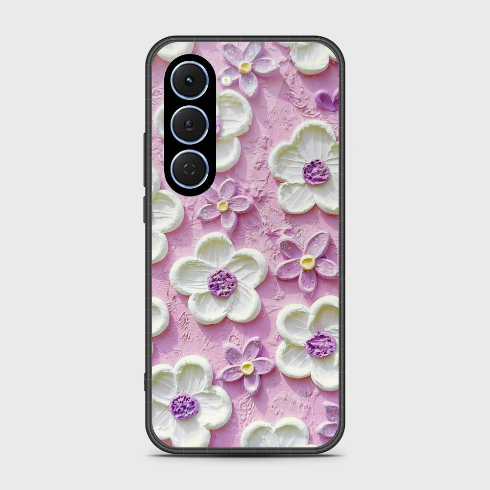 Tecno Spark 40 Pro Cover - Floral Series - Design 4 - Purple & White - HQ Ultra Shine Premium Infinity Glass Soft Silicon Borders Case