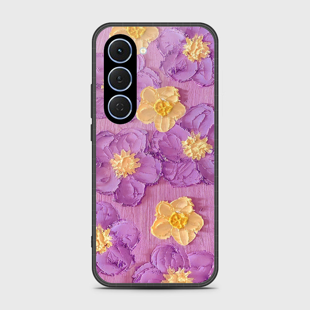 Tecno Spark 40 Pro Cover - Floral Series - Design 8 - Purple & Yellow - HQ Ultra Shine Premium Infinity Glass Soft Silicon Borders Case