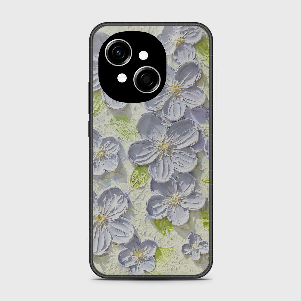 Tecno Pop 9 Cover - Floral Series - Design 12 - Grey & Green - HQ Premium Shine Durable Shatterproof Case