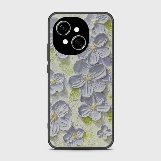 Tecno Spark 40C Cover - Floral Series - Design 12 - Grey & Green - HQ Premium Shine Durable Shatterproof Case