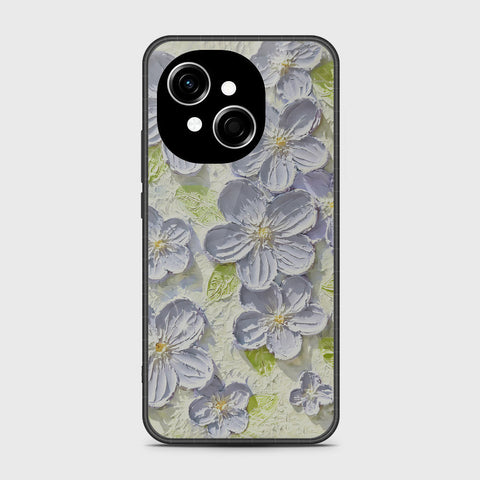 Tecno Spark 40C Cover - Floral Series - Design 12 - Grey & Green - HQ Premium Shine Durable Shatterproof Case