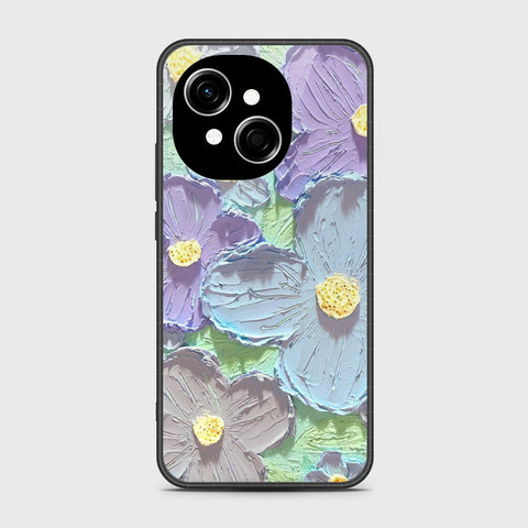 Tecno Pop 9 Cover - Floral Series - Design 1 - Purple & Aqua - HQ Premium Shine Durable Shatterproof Case