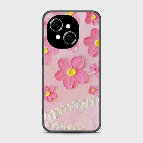 Tecno Pop 9 Cover - Floral Series - Design 2 - Pink - HQ Premium Shine Durable Shatterproof Case