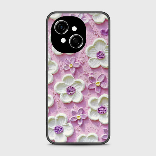 Tecno Spark 40C Cover - Floral Series - Design 4 - Purple & White - HQ Premium Shine Durable Shatterproof Case