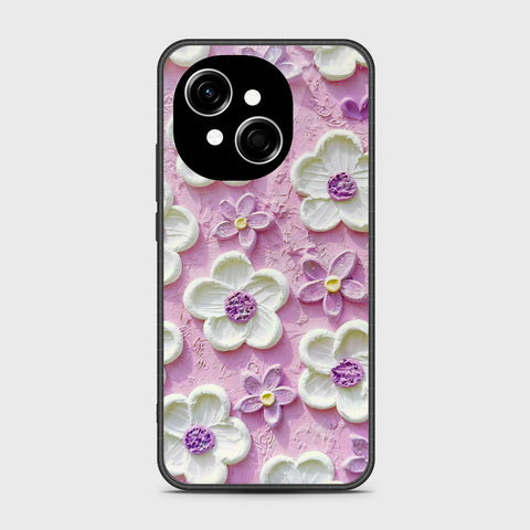 Tecno Pop 9 Cover - Floral Series - Design 4 - Purple & White - HQ Premium Shine Durable Shatterproof Case