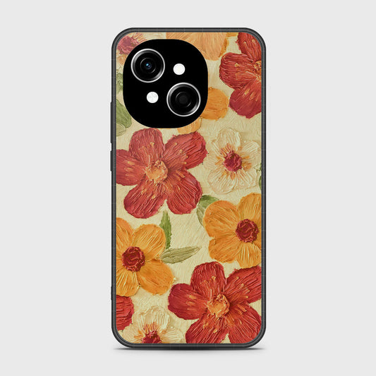 Tecno Spark 40C Cover - Floral Series - Design 6 - Red & Orange - HQ Premium Shine Durable Shatterproof Case