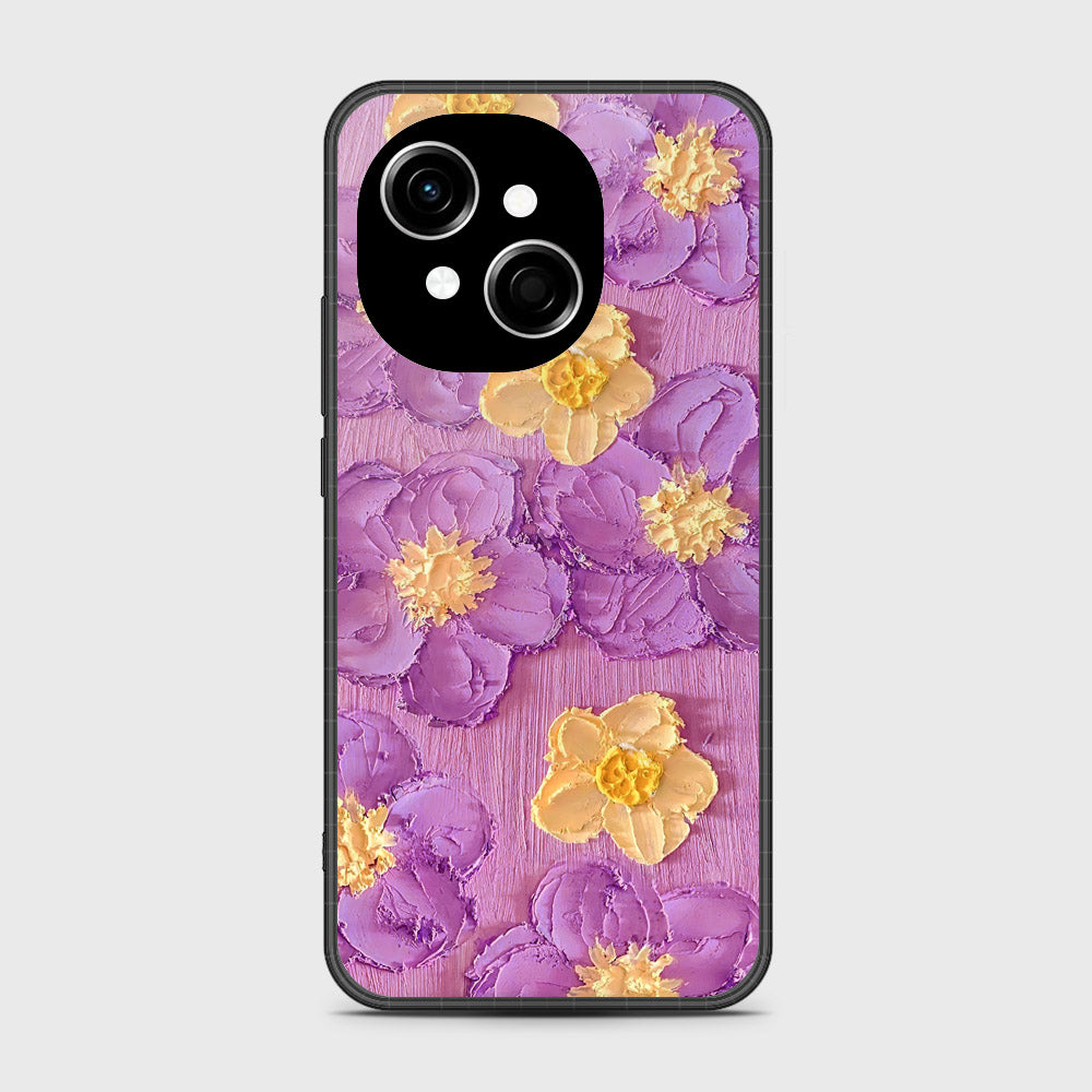Tecno Pop 9 Cover - Floral Series - Design 8 - Purple & Yellow - HQ Premium Shine Durable Shatterproof Case