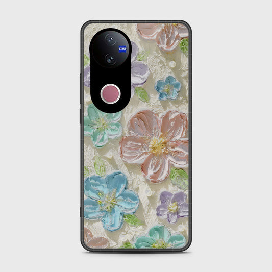 Vivo V50 Cover - Floral Series - Design 14 - Blue & Purple - HQ Premium Shine Durable Shatterproof Case