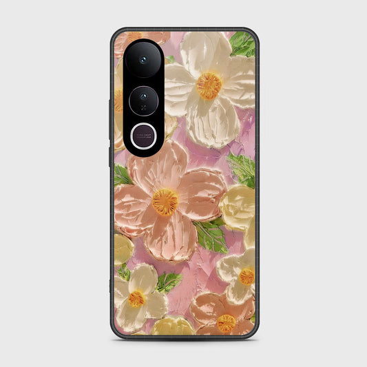 Vivo V50 Lite Cover - Floral Series - Design 11 - White & Green - HQ Premium Shine Durable Shatterproof Case