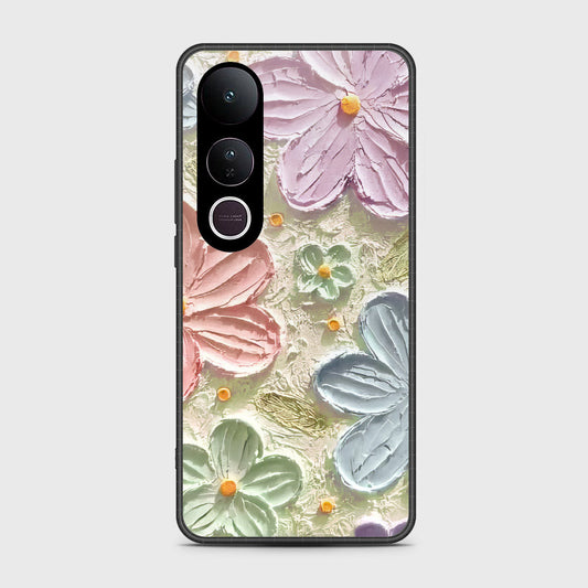 Vivo V50 Lite Cover - Floral Series - Design 15 - Blue & Green - HQ Premium Shine Durable Shatterproof Case