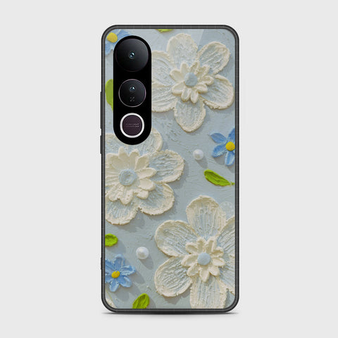 Vivo V50 Lite Cover - Floral Series - Design 3 - Sky Blue - HQ Premium Shine Durable Shatterproof Case