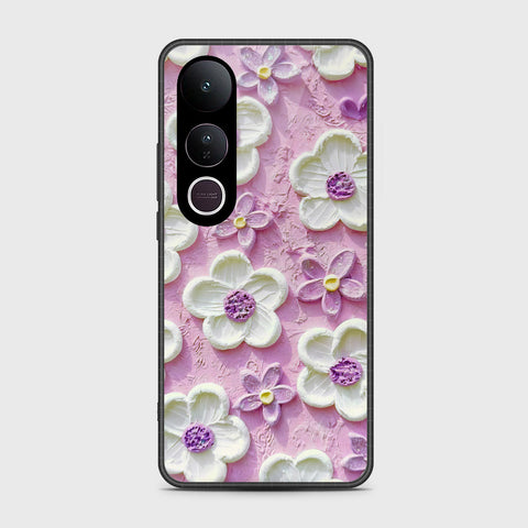 Vivo V50 Lite Cover - Floral Series - Design 4 - Purple & White - HQ Premium Shine Durable Shatterproof Case
