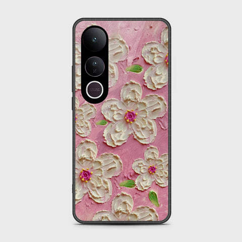 Vivo V50 Lite Cover - Floral Series - Design 5 - Pink & White - HQ Premium Shine Durable Shatterproof Case