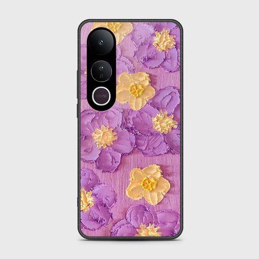 Vivo V50 Lite Cover - Floral Series - Design 8 - Purple & Yellow - HQ Premium Shine Durable Shatterproof Case