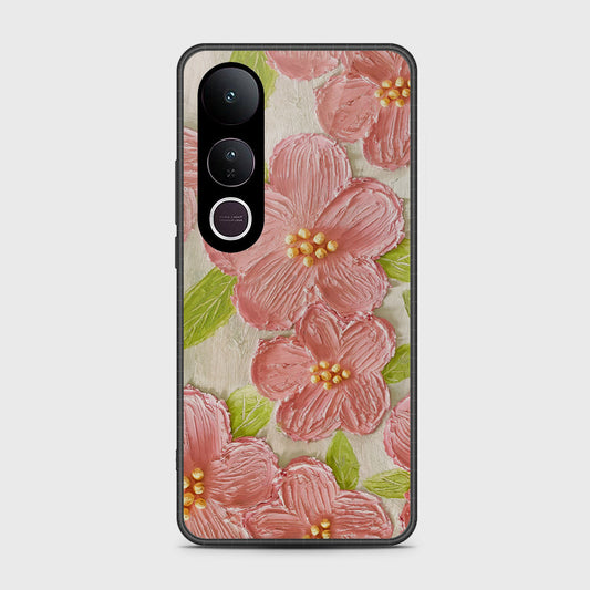 Vivo V50 Lite Cover - Floral Series - Design 9 - Pink & Green - HQ Premium Shine Durable Shatterproof Case