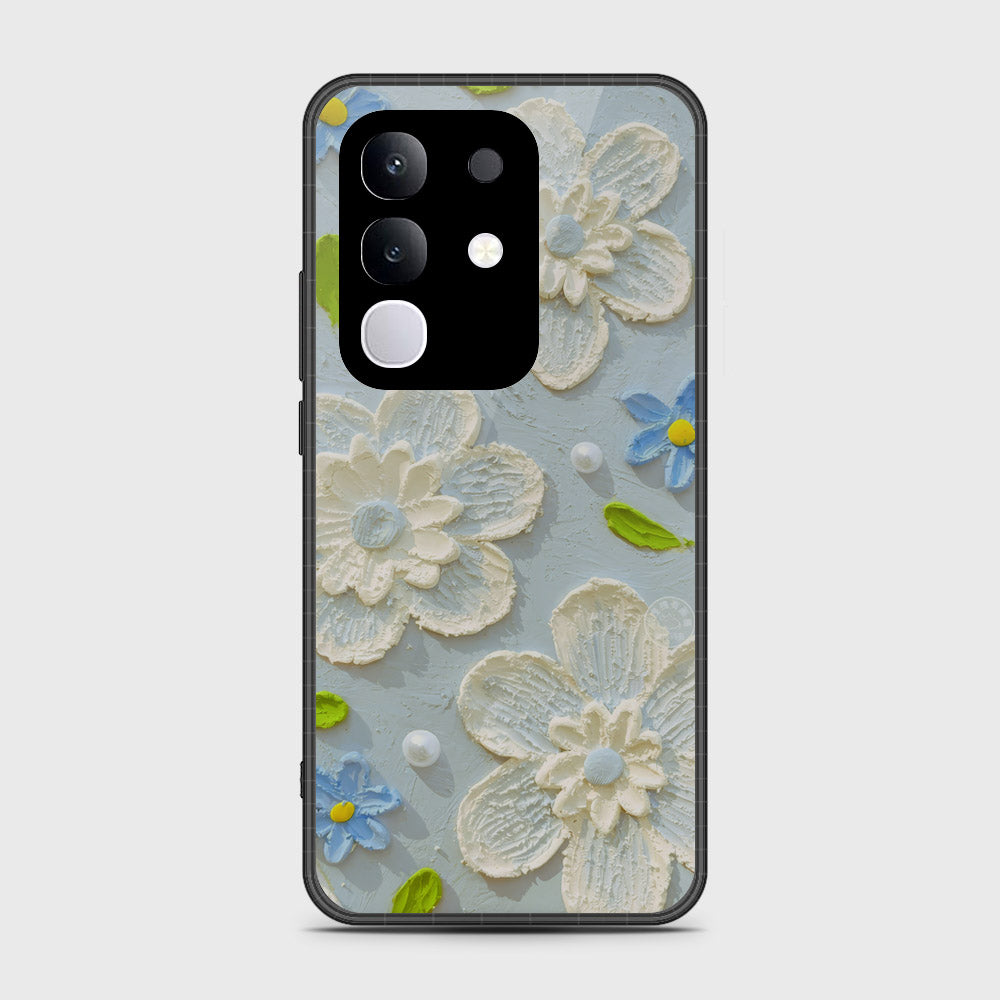 Vivo Y29 4G Cover - Floral Series - Design 3 - Sky Blue - HQ Premium Shine Durable Shatterproof Case
