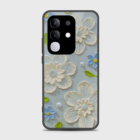 Vivo Y29 4G Cover - Floral Series - Design 3 - Sky Blue - HQ Premium Shine Durable Shatterproof Case