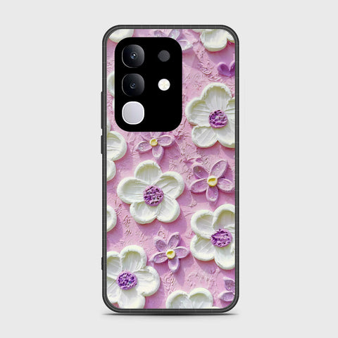 Vivo Y29 4G Cover - Floral Series - Design 4 - Purple & White - HQ Premium Shine Durable Shatterproof Case