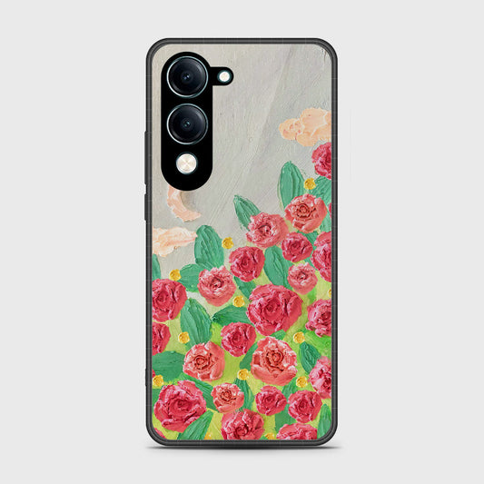 Vivo Y04 Cover - Floral Series - Design 10 - Red & Green - HQ Premium Shine Durable Shatterproof Case