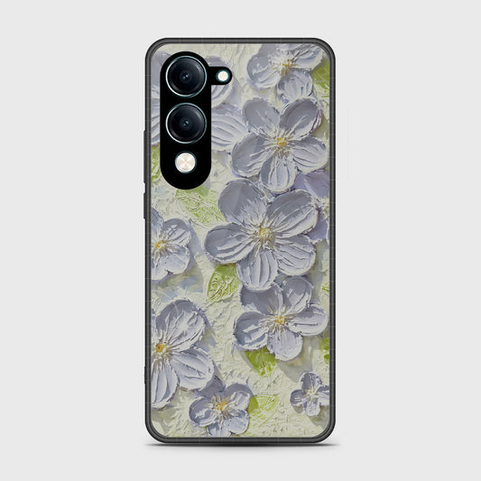 Vivo Y04 Cover - Floral Series - Design 12 - Grey & Green - HQ Premium Shine Durable Shatterproof Case
