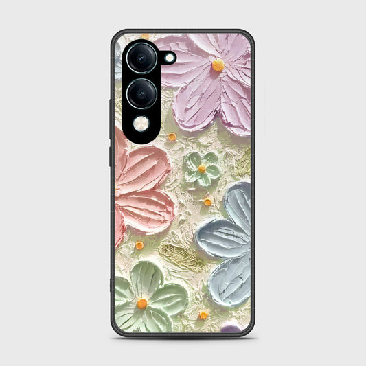 Vivo Y04 Cover - Floral Series - Design 15 - Blue & Green - HQ Premium Shine Durable Shatterproof Case