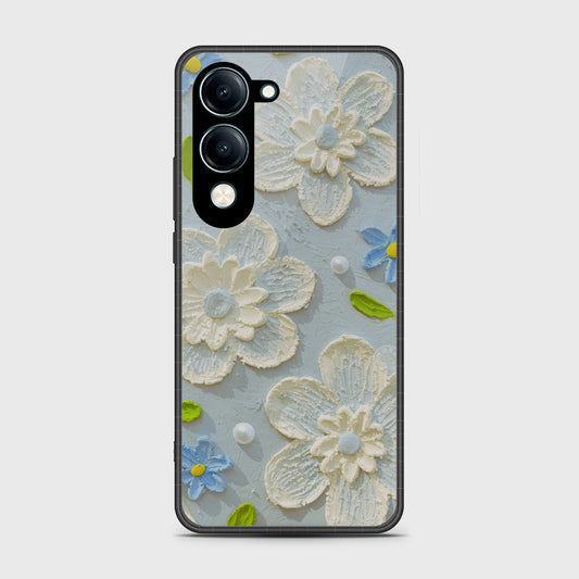 Vivo Y04 Cover - Floral Series - Design 3 - Sky Blue - HQ Premium Shine Durable Shatterproof Case