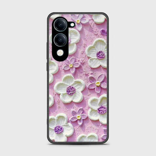 Vivo Y04 Cover - Floral Series - Design 4 - Purple & White - HQ Premium Shine Durable Shatterproof Case
