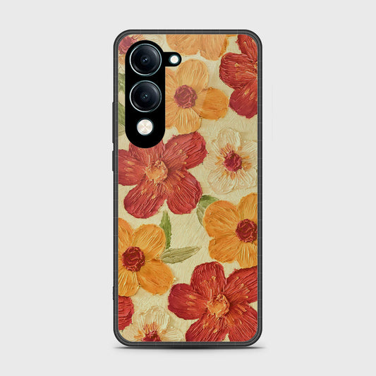 Vivo Y04 Cover - Floral Series - Design 6 - Red & Orange - HQ Premium Shine Durable Shatterproof Case
