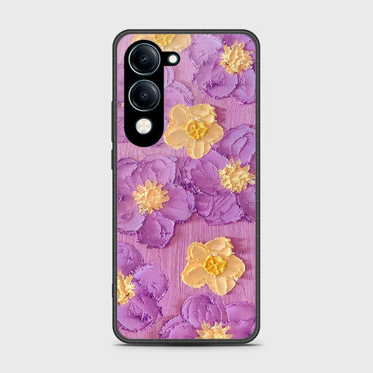 Vivo Y04 Cover - Floral Series - Design 8 - Purple & Yellow - HQ Premium Shine Durable Shatterproof Case