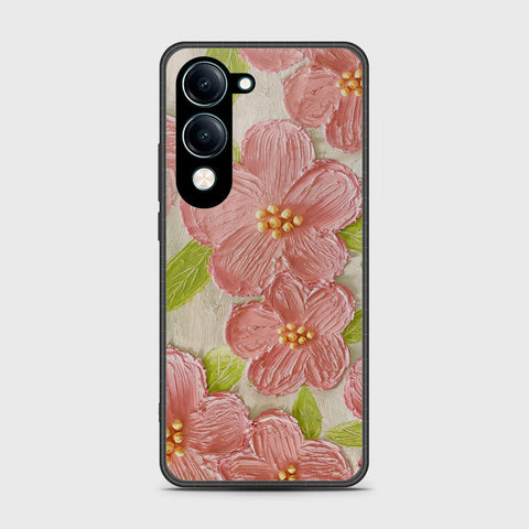 Vivo Y04 Cover - Floral Series - Design 9 - Pink & Green - HQ Premium Shine Durable Shatterproof Case