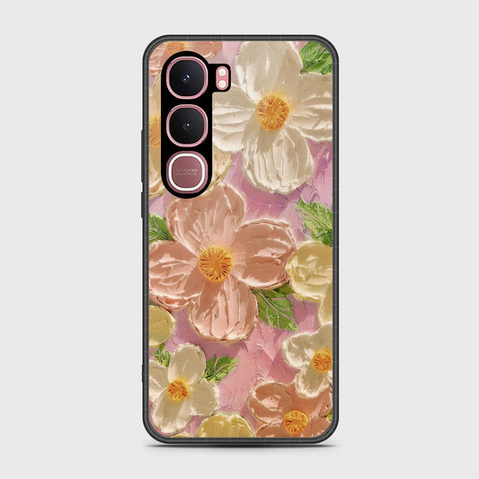 Vivo Y31 5G Cover - Floral Series - Design 11 - White & Green - HQ Ultra Shine Premium Infinity Glass Soft Silicon Borders Case