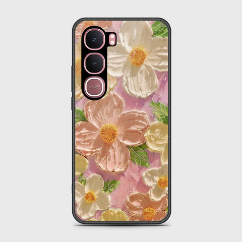 Vivo Y31 5G Cover - Floral Series - Design 11 - White & Green - HQ Ultra Shine Premium Infinity Glass Soft Silicon Borders Case