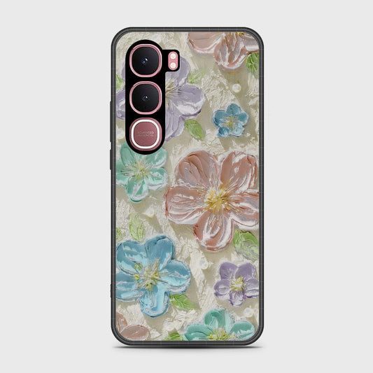Vivo Y31 5G Cover - Floral Series - Design 14 - Blue & Purple - HQ Ultra Shine Premium Infinity Glass Soft Silicon Borders Case