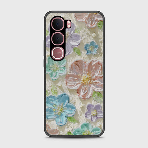 Vivo Y31 5G Cover - Floral Series - Design 14 - Blue & Purple - HQ Ultra Shine Premium Infinity Glass Soft Silicon Borders Case