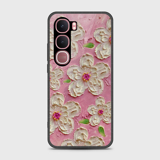 Vivo Y31 5G Cover - Floral Series - Design 5 - Pink & White - HQ Ultra Shine Premium Infinity Glass Soft Silicon Borders Case