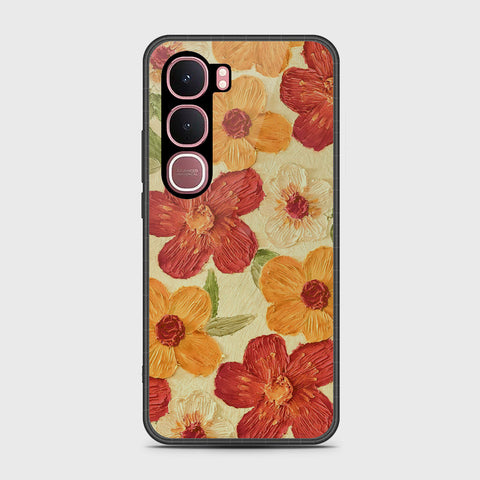 Vivo Y31 5G Cover - Floral Series - Design 6 - Red & Orange - HQ Ultra Shine Premium Infinity Glass Soft Silicon Borders Case