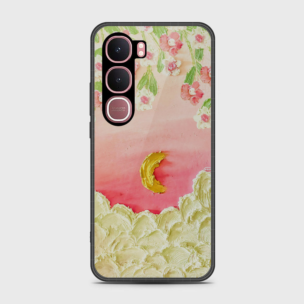 Vivo Y31 5G Cover - Floral Series - Design 7 - Pink & Yellow - HQ Ultra Shine Premium Infinity Glass Soft Silicon Borders Case
