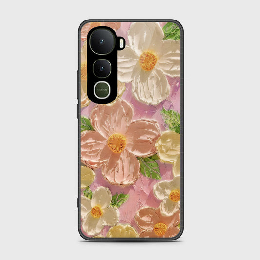 Vivo Y400 4G Cover - Floral Series - Design 11 - White & Green - HQ Premium Shine Durable Shatterproof Case