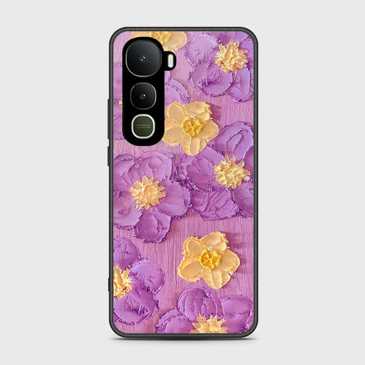 Vivo Y400 4G Cover - Floral Series - Design 8 - Purple & Yellow - HQ Premium Shine Durable Shatterproof Case