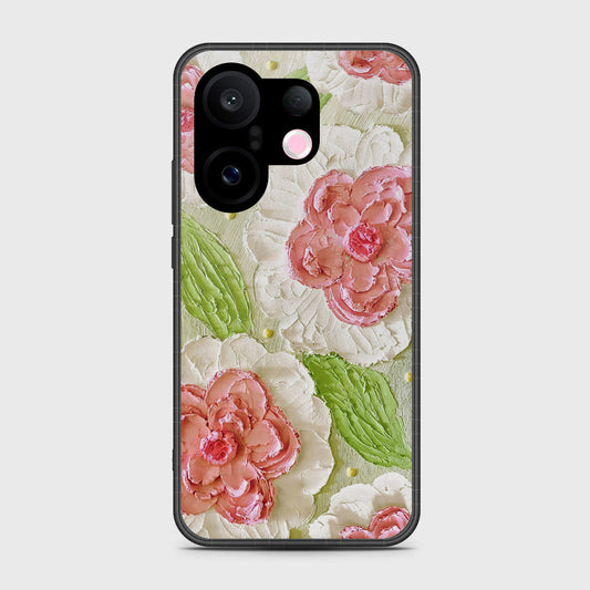 Vivo S30 Pro Mini Cover - Floral Series - Design 13 - Offwhite & Green - HQ Premium Shine Durable Shatterproof Case
