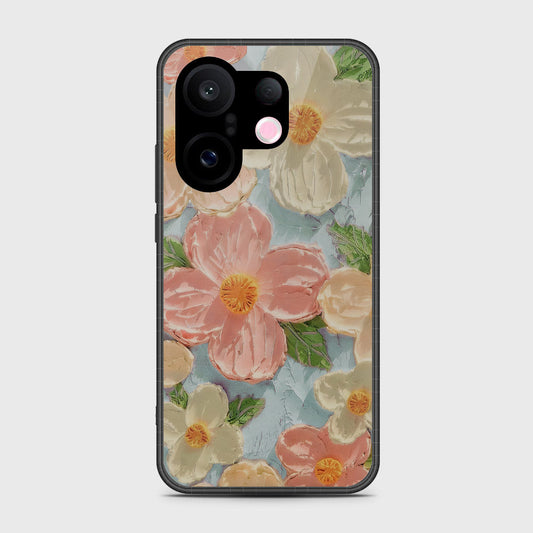 Vivo S30 Pro Mini Cover - Floral Series - Design 16 - Cyan & Pink - HQ Premium Shine Durable Shatterproof Case